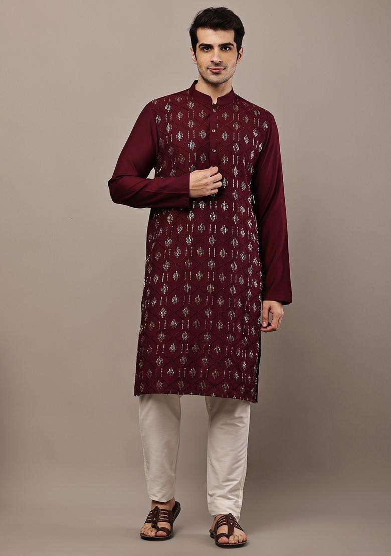 Green Printed Viscose Kurta - Indya