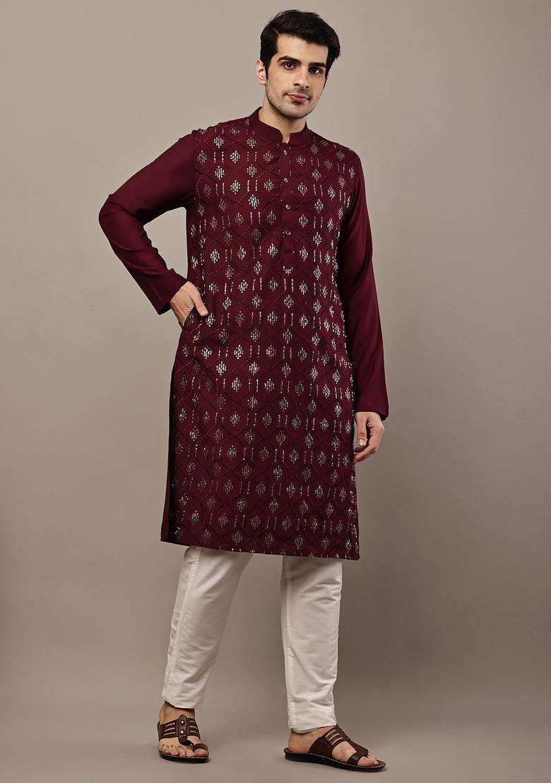 Green Printed Viscose Kurta - Indya