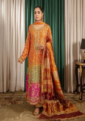 Multicolor Embroidered Silk Kurta Set