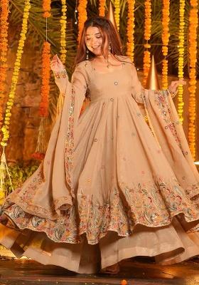 Chiku Embroidery Silk Sharara Set