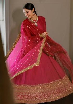 Pink Embroidery Silk Kurta Set
