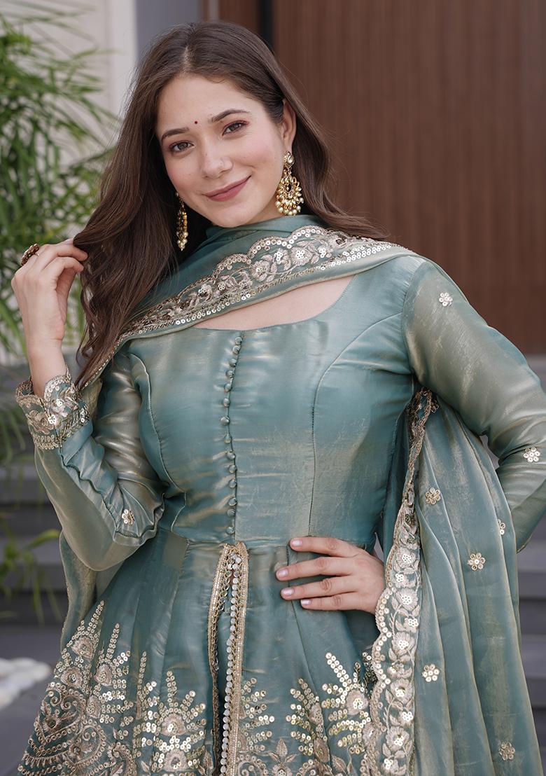 Rama Embroidered Silk Kurta Set - Indya