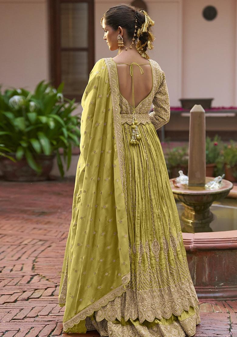 Chiku Embroidered Silk Anarkali Set - Indya