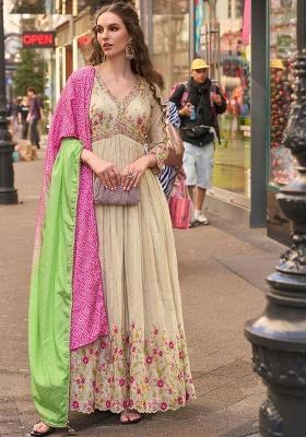 Pink Embroidery Silk Salwar Kameez