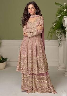 Pink Embroidery Georgette Salwar Kameez