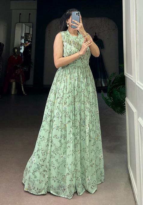 Green Embroidery Marbal Kurta Set