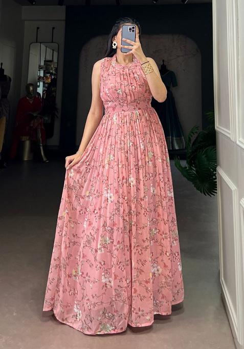 Pink Embroidery Marbal Kurta Set