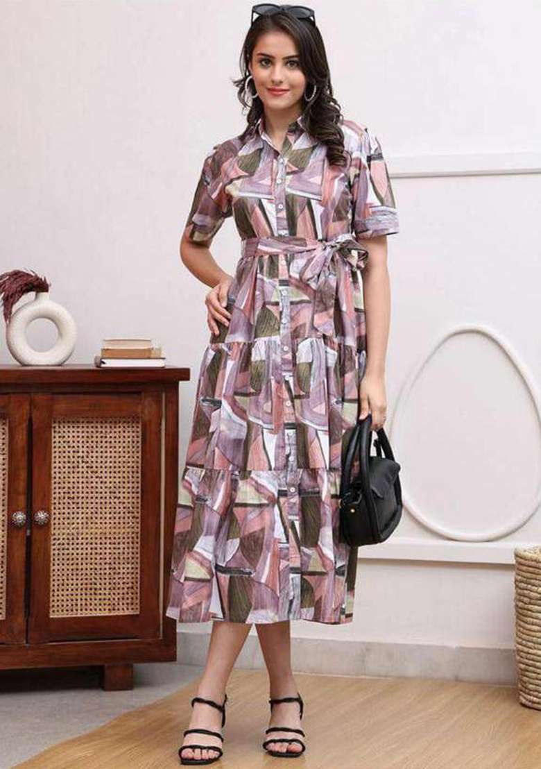Lavender Embroidery Rayon Kurta Set - Indya