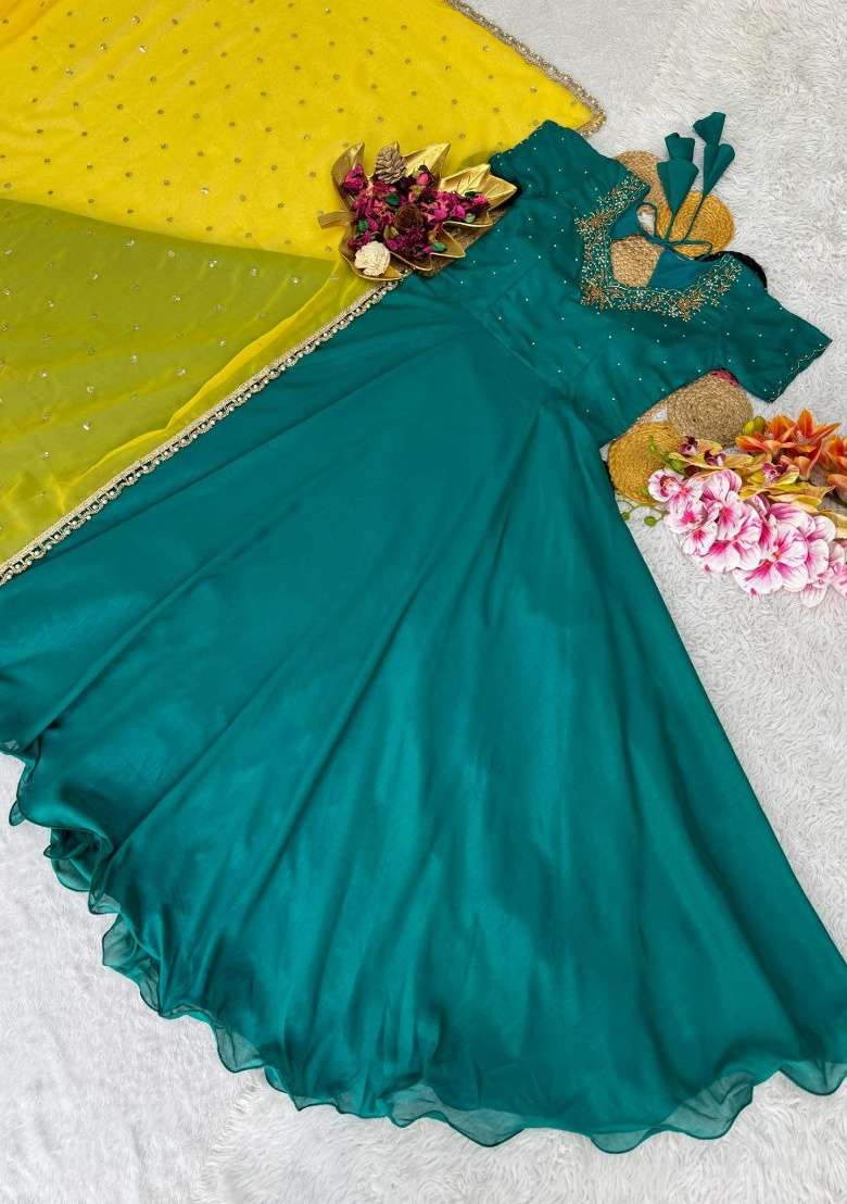 Rama Embroidery Silk Blend Kurta Set - Indya