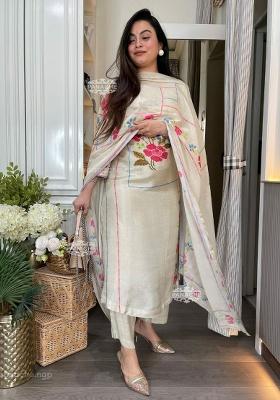 White Embroidery Muslin Kurta Set