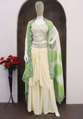 Green Embroidery Silk Salwar Kameez