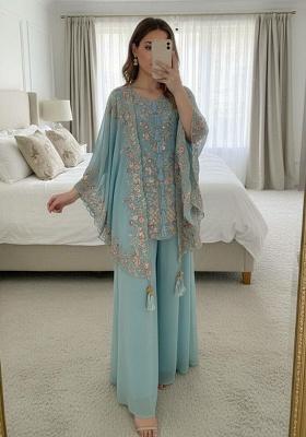 Blue Embroidery Georgette Salwar Kameez