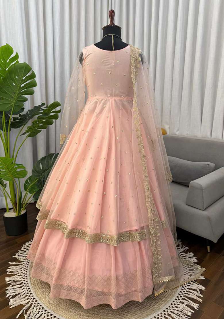 Pink Embroidery Georgette Salwar Kameez - Indya
