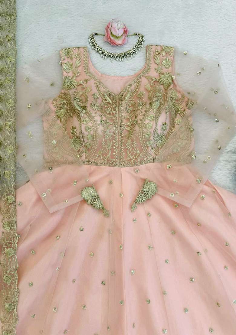Pink Embroidery Georgette Salwar Kameez - Indya