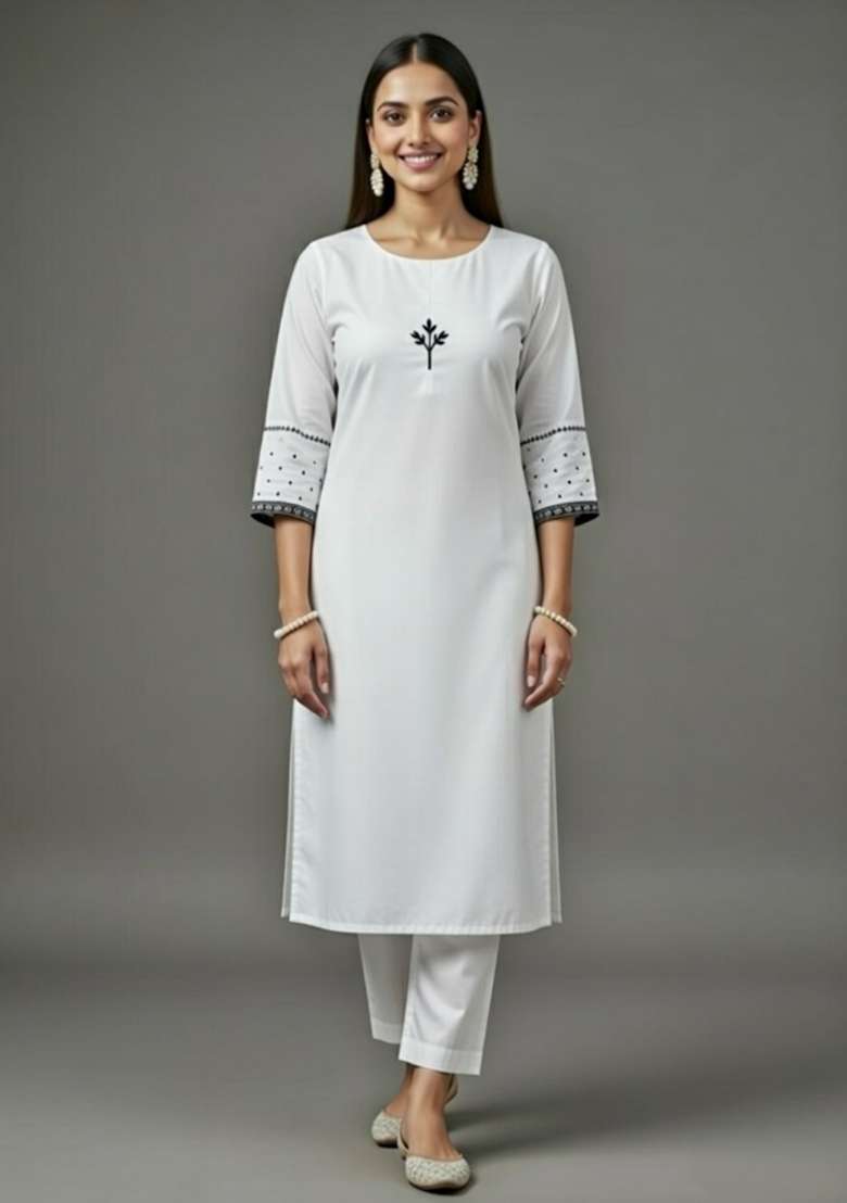 Maroon Embroidery Rayon Kurta Set - Indya