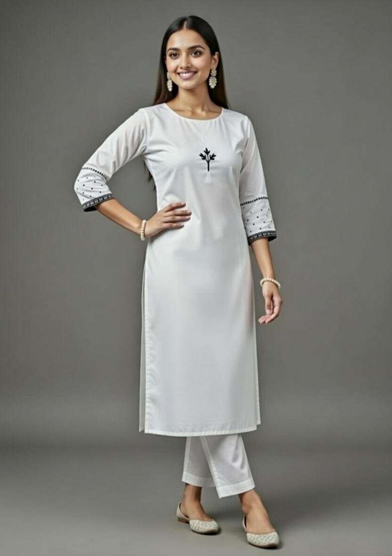 Maroon Embroidery Rayon Kurta Set - Indya