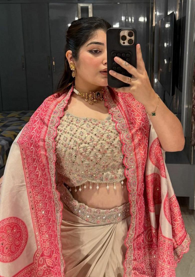 Red Embroidery Silk Salwar Kameez - Indya