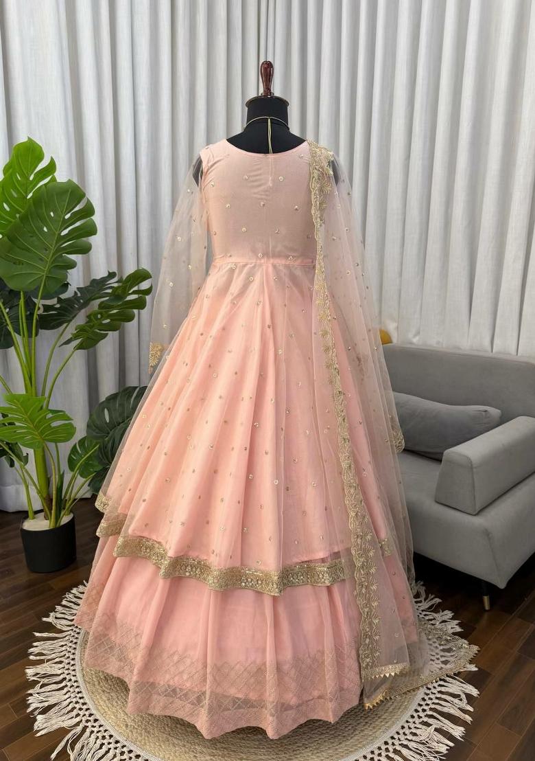 Pink Embroidery Georgette Salwar Kameez - Indya