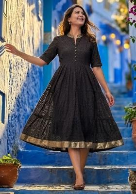 Black Embroidery Hakoba Kurta