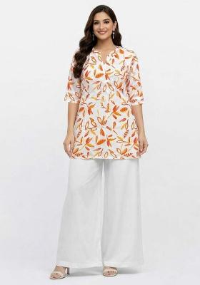 White Embroidery Rayon Salwar Kameez