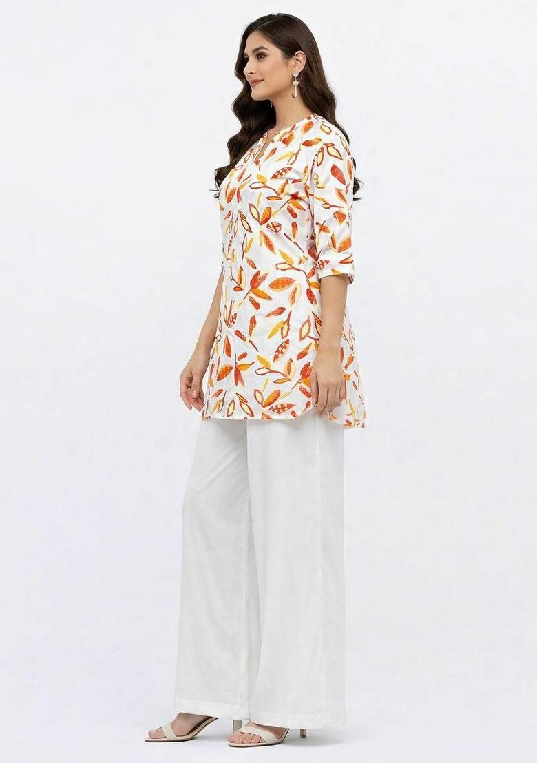 White Embroidery Rayon Salwar Kameez - Indya