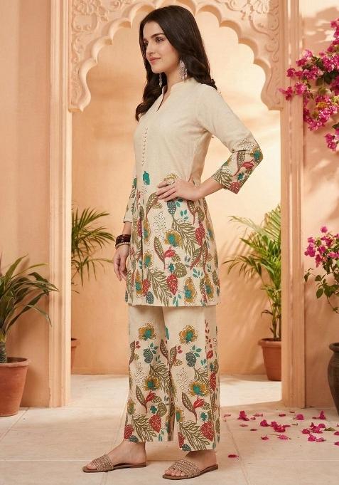White Embroidery Cotton Salwar Kameez