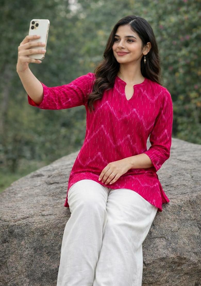Pink Embroidery Rayon Salwar Kameez - Indya