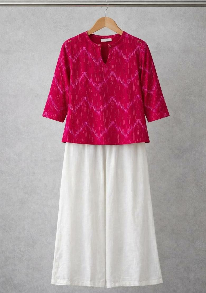 Pink Embroidery Rayon Salwar Kameez - Indya