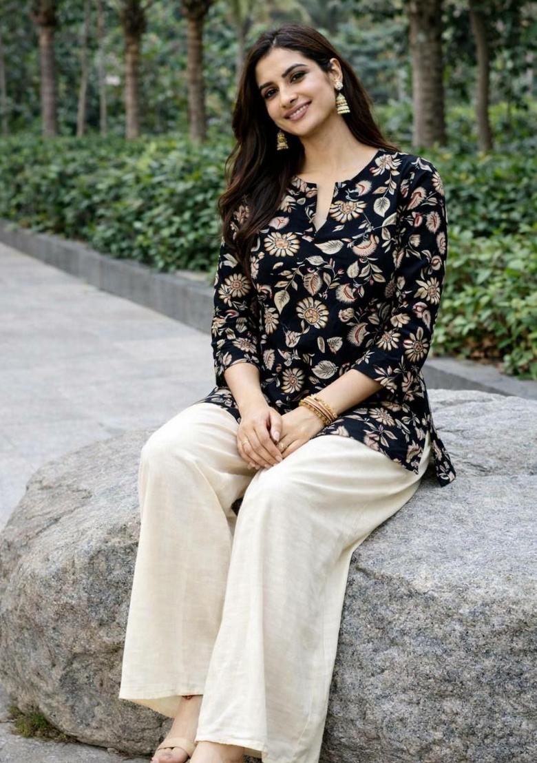 Black Embroidery Rayon Salwar Kameez - Indya