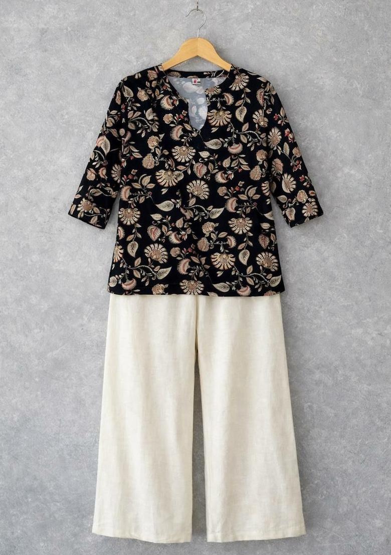 Black Embroidery Rayon Salwar Kameez - Indya