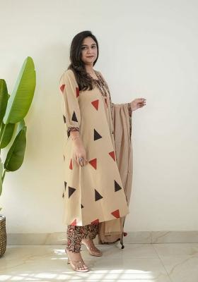 Yellow Embroidery Cotton Salwar Kameez