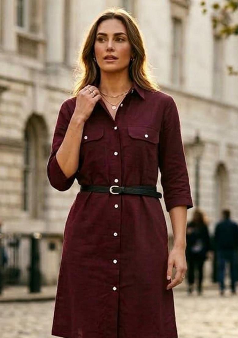 Purple Embroidery Cotton Kurta - Indya