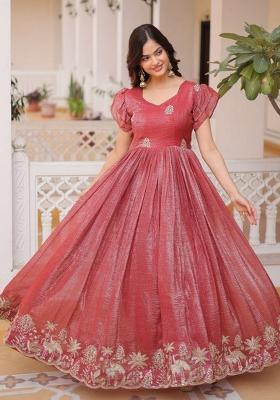 Pink Embroidery Crunchy Kurta