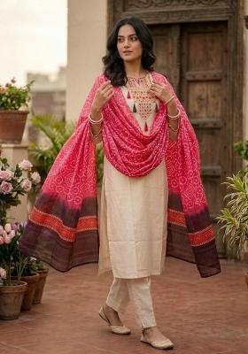 White Embroidery Silk Salwar Kameez