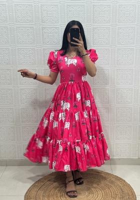 Pink Embroidery Cotton Kurta