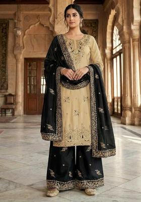 Black Embroidery Silk Salwar Kameez