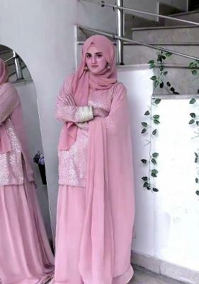 Pink Embroidery Georgette Salwar Kameez