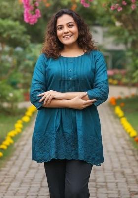 Rama Embroidery Cotton Kurta