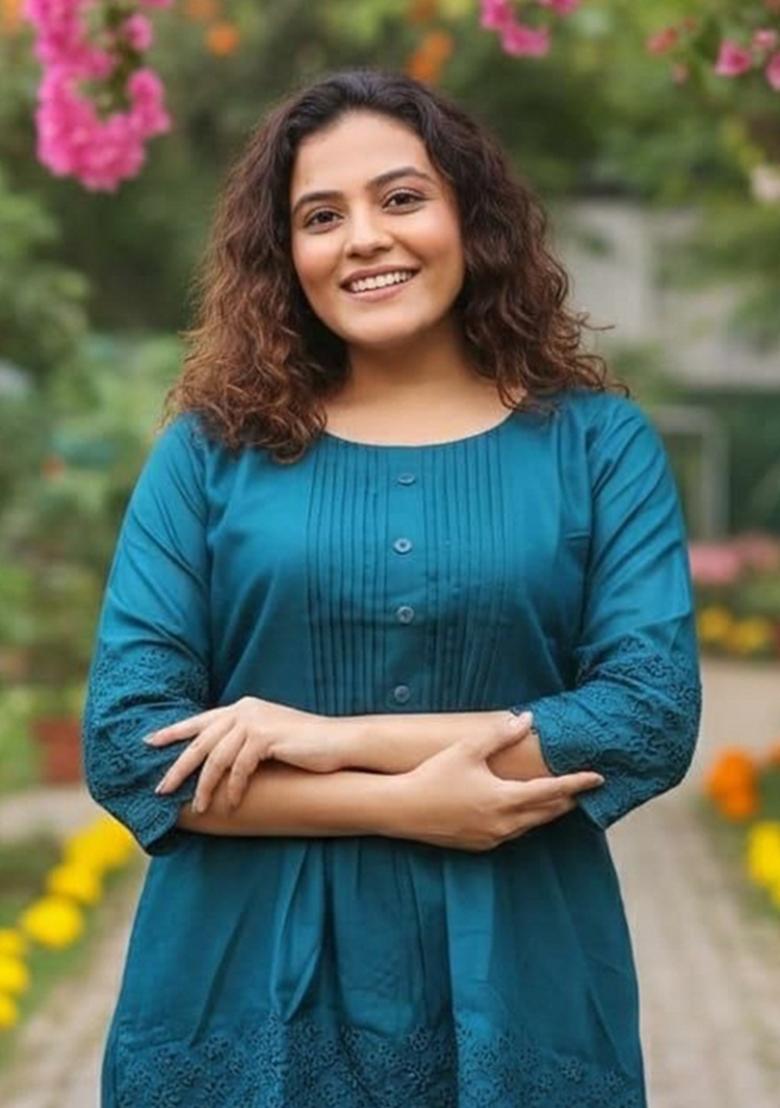 Rama Embroidery Cotton Kurta - Indya