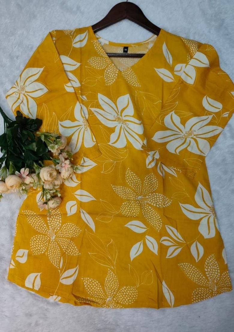 Yellow Embroidery Rayon Kurta Set - Indya