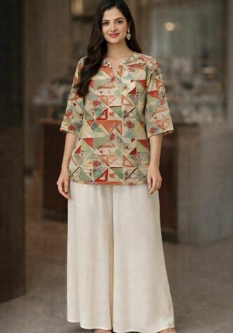 Multicolor Embroidery Rayon Kurta