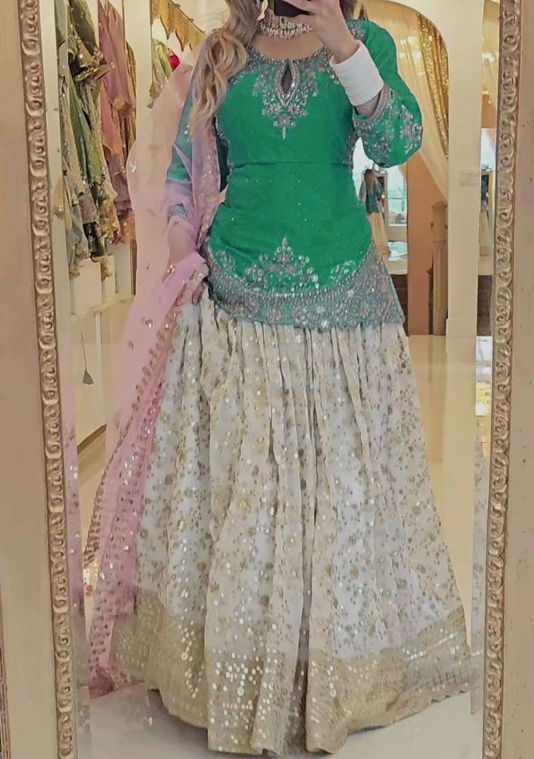 Multicolor Embroidery Silk Blend Salwar Suit Set - Indya
