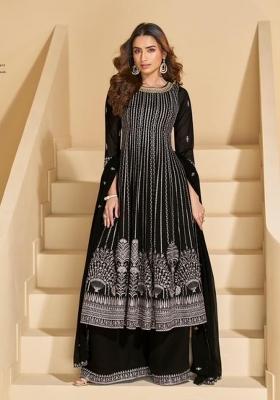 Black Sequins Georgette Salwar Suit Set