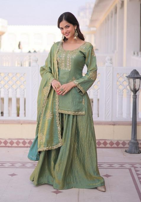 Pista Embroidery Fendi Sharara Set