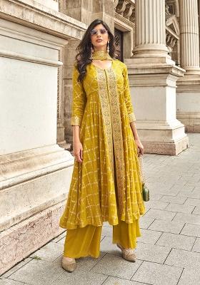 Rani Pink Embroidery Silk Salwar Kameez