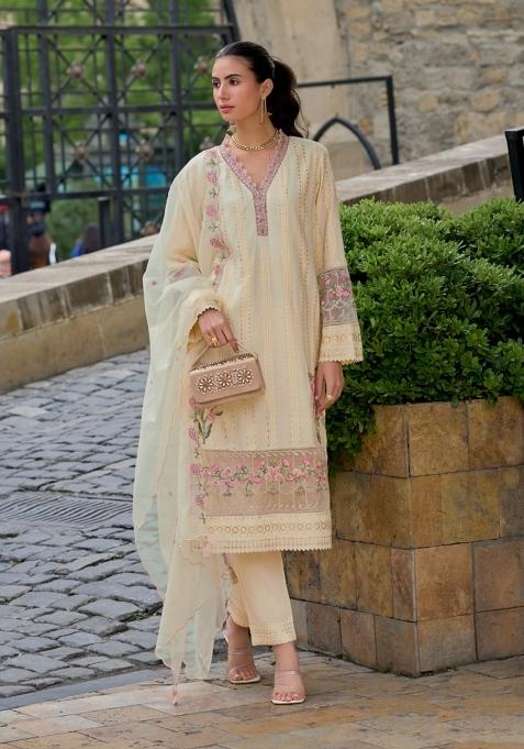 Black Embroidery Cotton Salwar Kameez — view on Indya