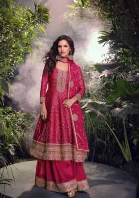 Beige Embroidery Silk Salwar Kameez