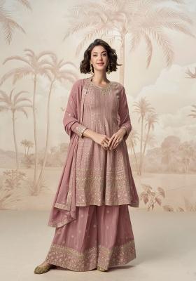 Off White Embroidery Georgette Salwar Kameez