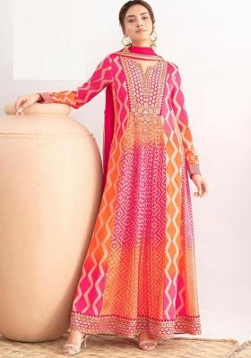 Sea Green Embroidery Chinon Salwar Kameez