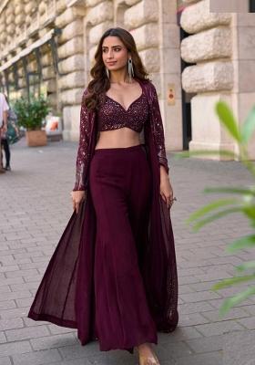 Turquoise Embroidery Georgette Salwar Kameez